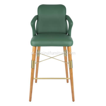 Cadeira de bar verde de luxo italiano